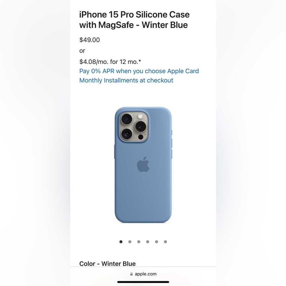 NWT - Apple iPhone 15 Pro - Winter Blue - Silicone phone case
